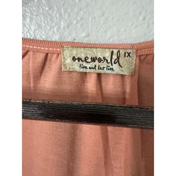 One World Short Sleeve‎ V-Neck Flowy Blouse Size 1X - Picture 5 of 6